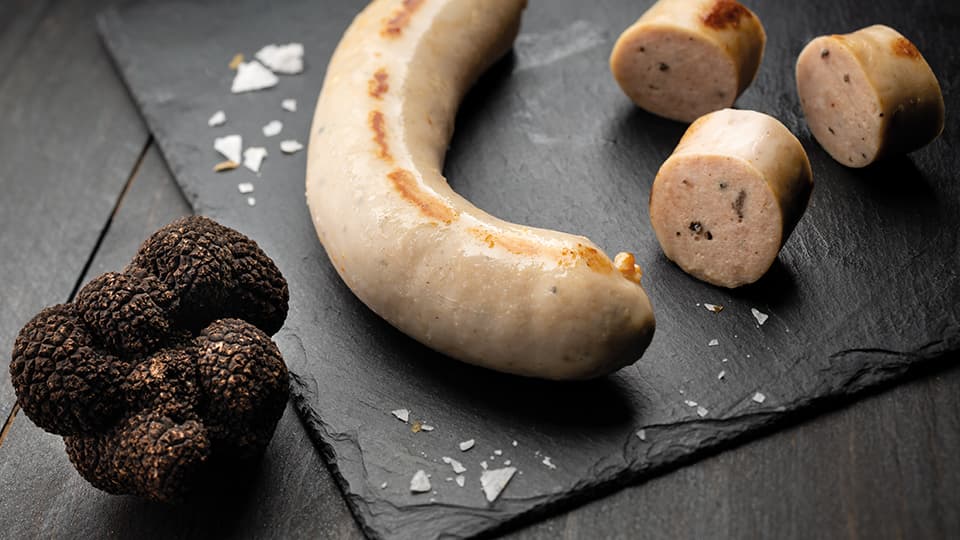 White pudding with black truffle